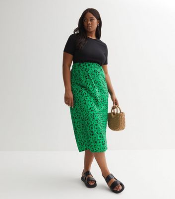 Newlook green hotsell midi skirt