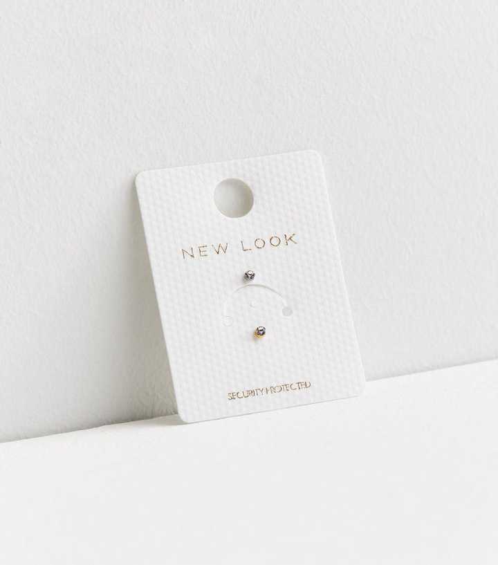 Gold and Silver Diamanté Nose Studs