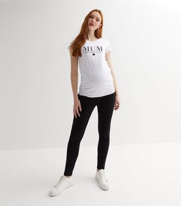 Maternity White Good Things Are Coming Logo T-Shirt New Look