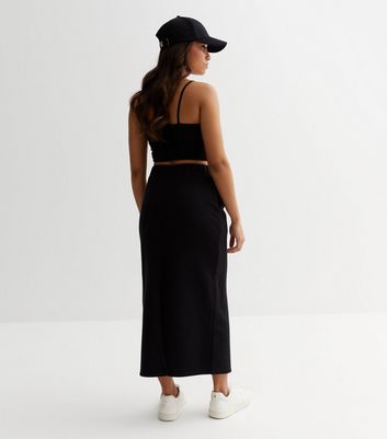 Black jersey outlet maxi skirt petite