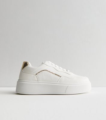 White chunky trainers deals new look