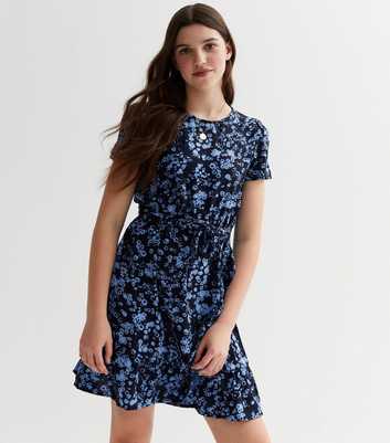 KIDS ONLY Blue Floral Ruffle Wrap Dress