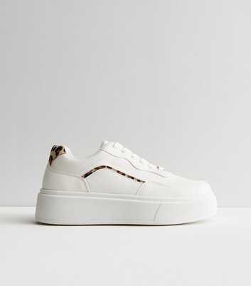 White Metal Trim Chunky Trainers