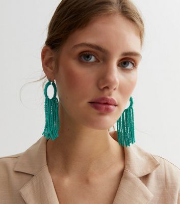 Beaded deals tassel earrings