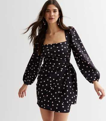 Black Spot Open Back Mini Dress
