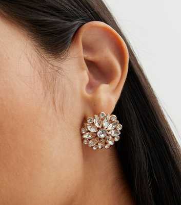 Crystal Diamanté Flower Stud Earrings