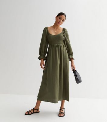 New look khaki dress best sale