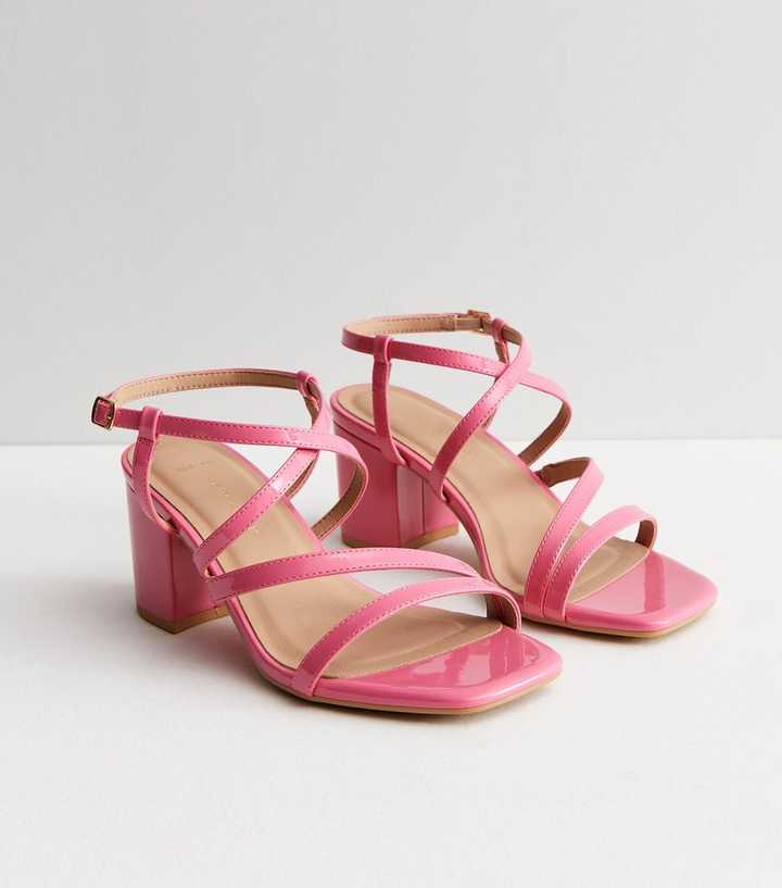 Pink Strap Mid Heel Sandals