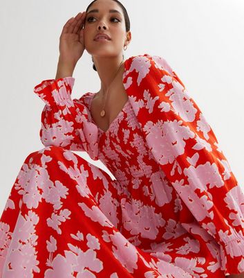 New look red floral sales dress