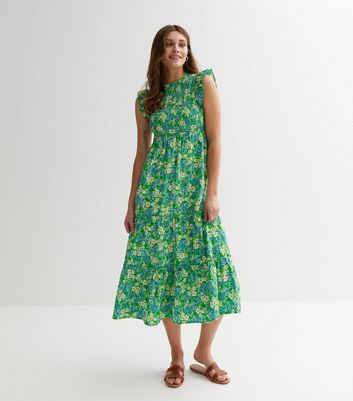 Arket green floral outlet dress