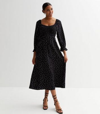 Black polka dot outlet dress new look