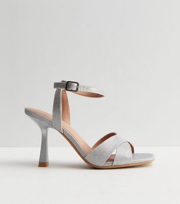 New look best sale silver sandals heels