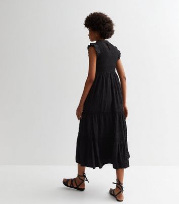 Black tiered store midi dress