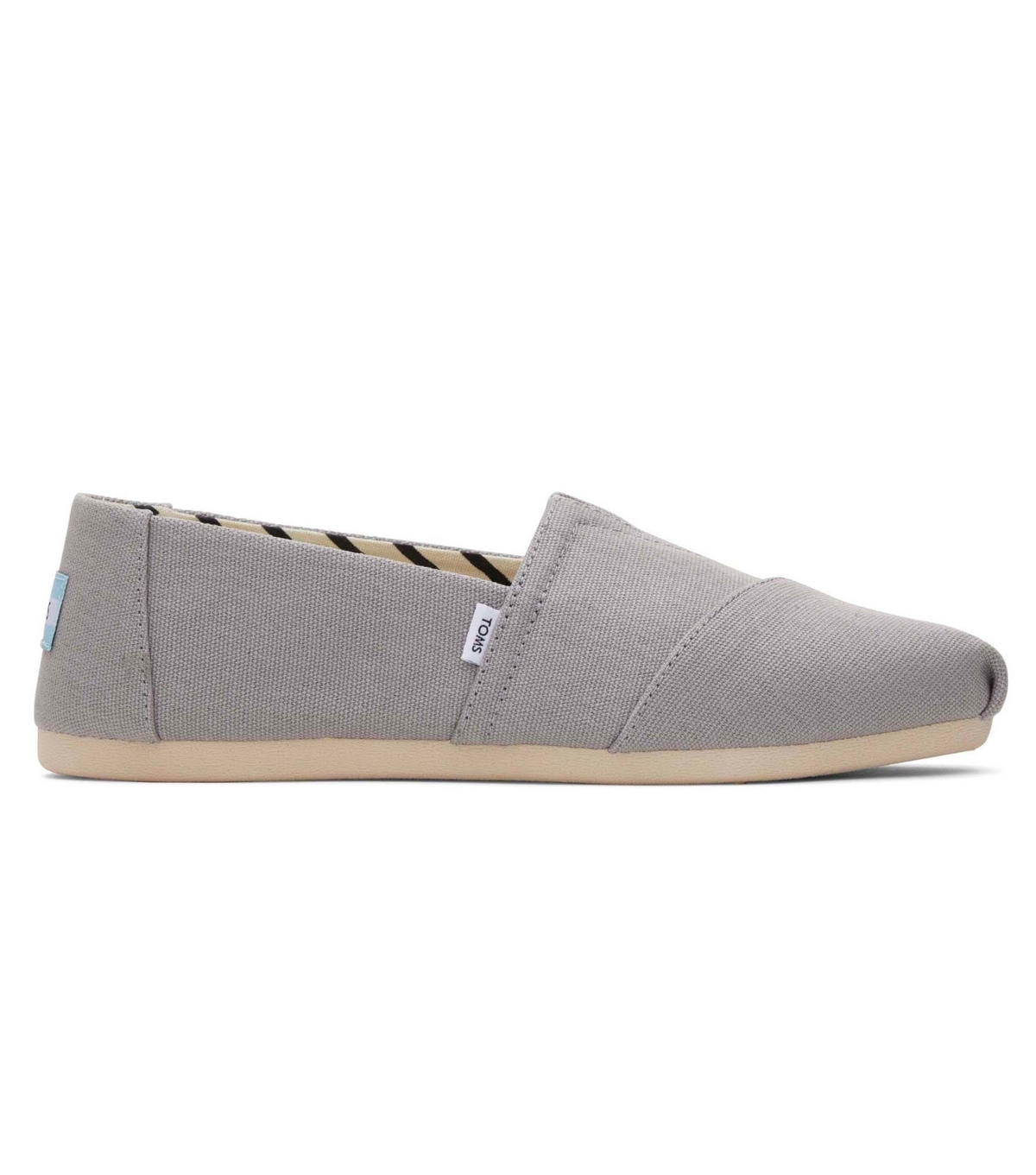 Women's Pale Grey Canvas Slip On Espadrilles Toms New Look