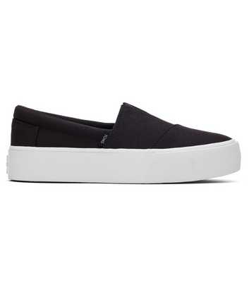 TOMS Black Canvas Chunky Slip On Trainers