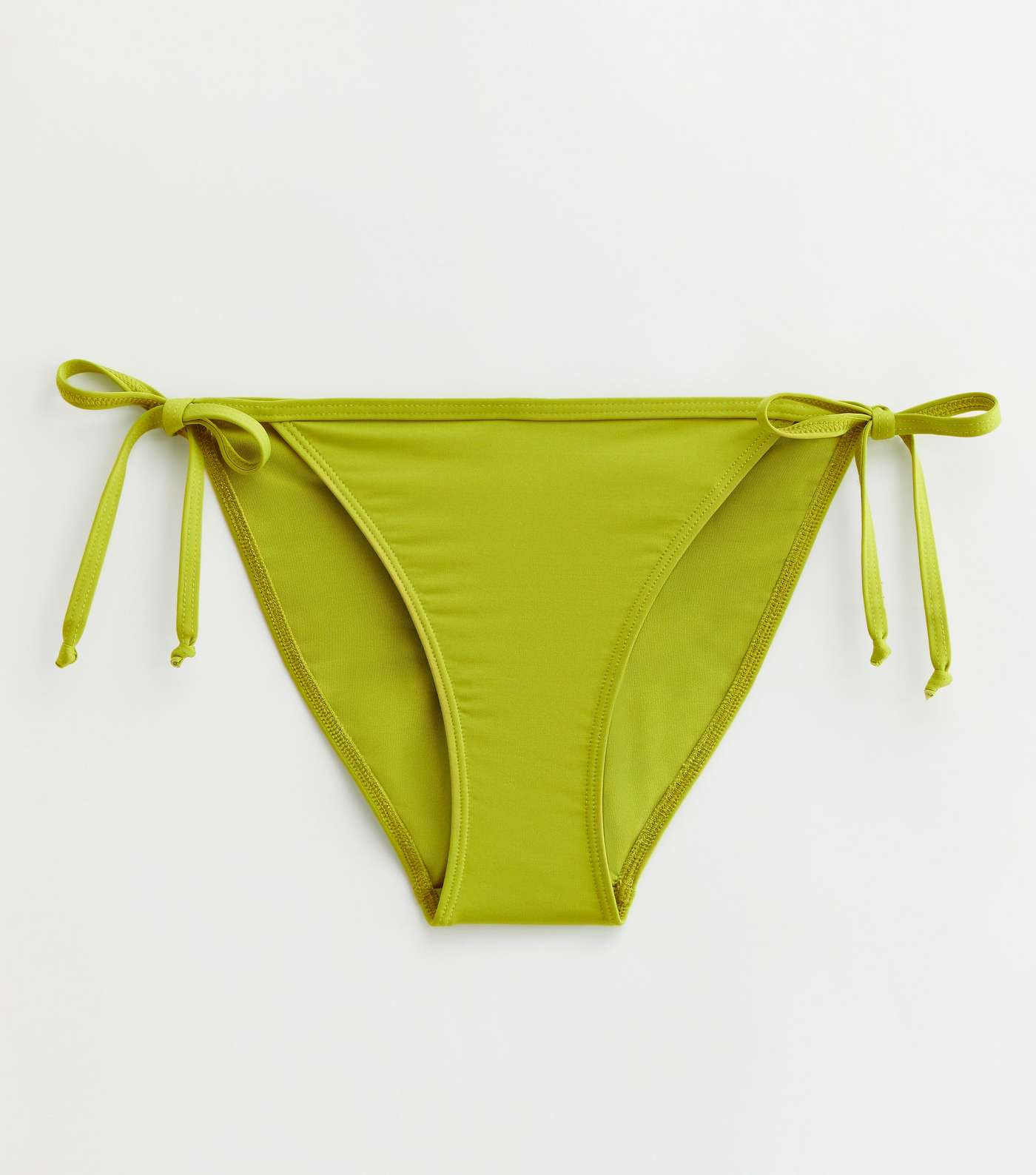 Olive Tie Side Bikini Bottoms Image 5