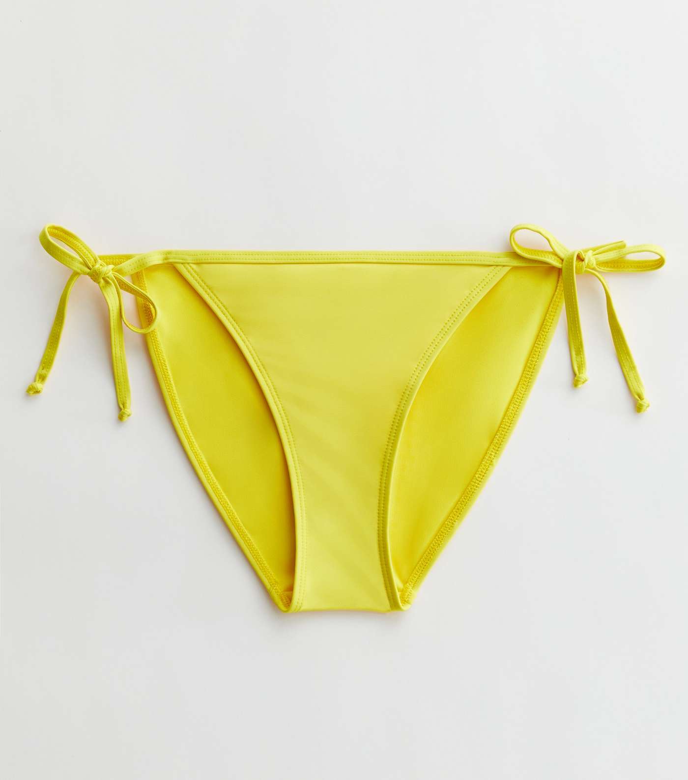 Yellow Tie Side Bikini Bottoms Image 5