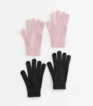 2 Pack Dark Grey and Pink Magic Gloves