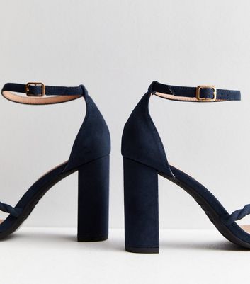 Navy sandals discount with block heel