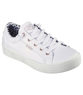 Skechers White Bobs B Extra Cute Canvas Trainers New Look