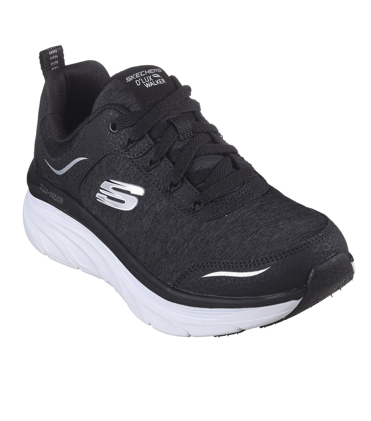 Women's Black Knit Lace Up Trainers Skechers New Look