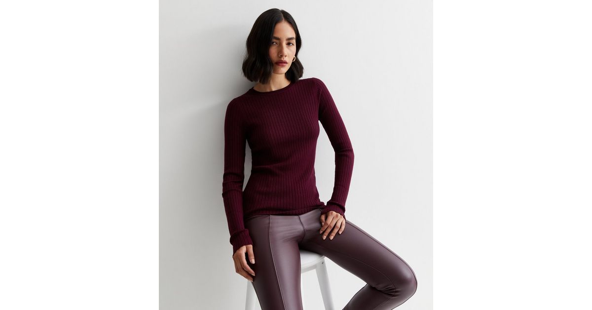 Burgundy knit top