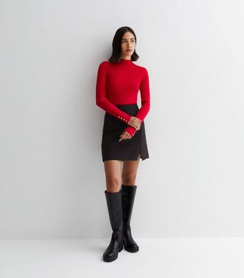 Red on sale ribbed jumper