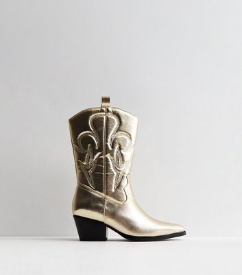 Gold western hot sale boots