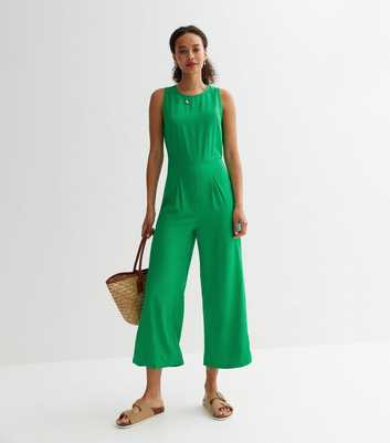 Vero Moda Tall Green Sleeveless Culotte Jumpsuit