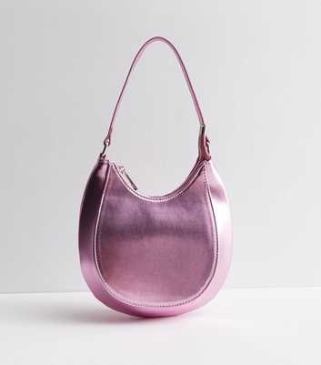 Public Desire Mid Pink Metallic Shoulder Bag