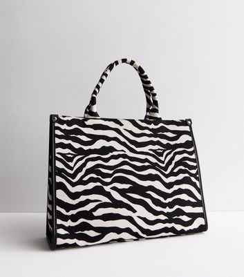 Public Desire Black Zebra Print Tote Bag New Look