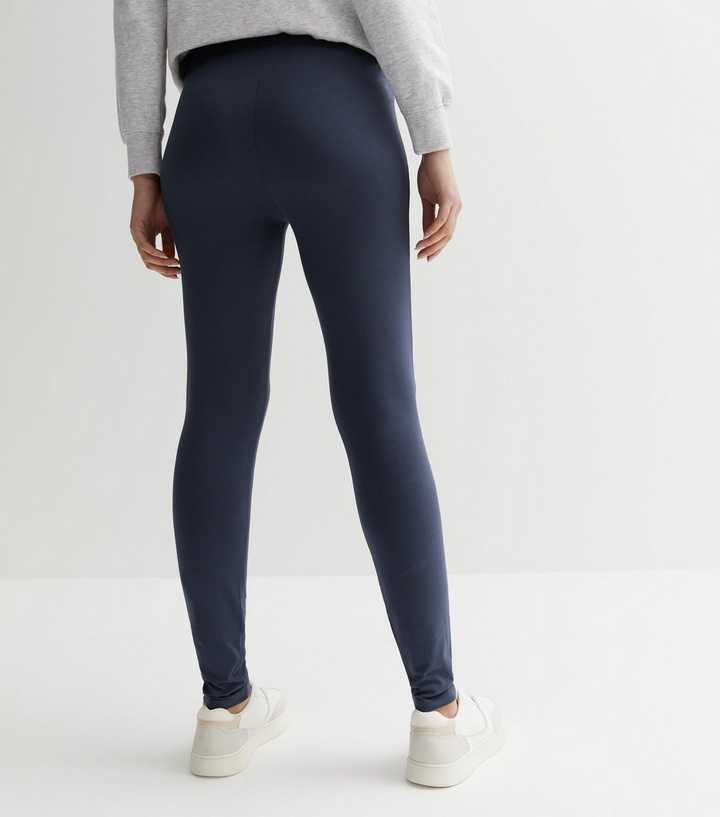 Maternity 2 Pack Black and Navy Jersey Leggings