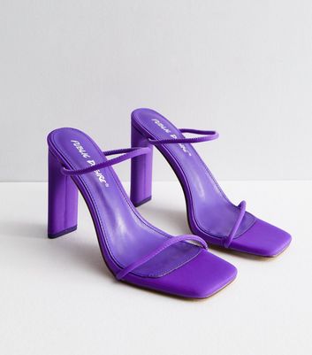 Ladies Satin Court Heel - Purple