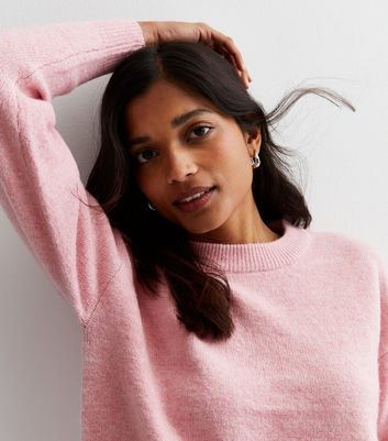 Pink Knit Crew Neck Jumper New Look