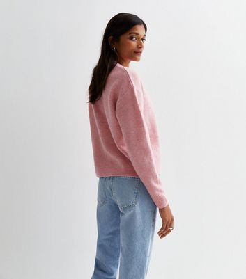 Light pink knit sweater sale