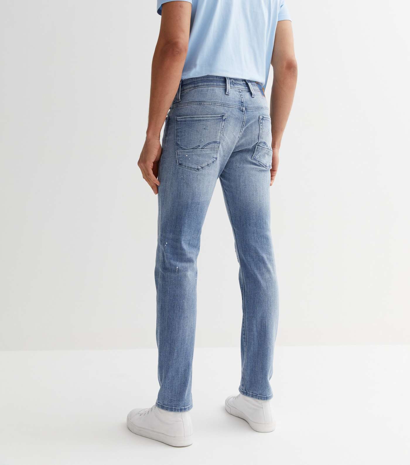 Jack & Jones Blue Ripped Seam Slim Fit Jeans Image 4