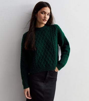 Hunter green cable hot sale knit sweater