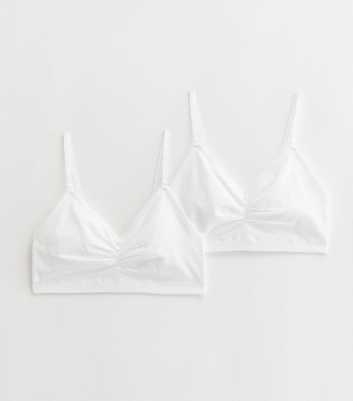 2 Pack White Seamless Non-Wired Bras
