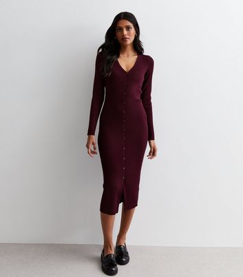 Maroon store ribbed dress