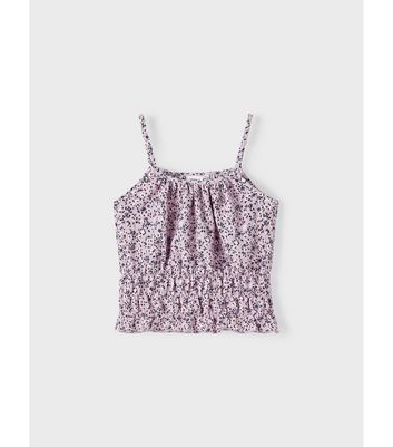 Name It Purple Floral Strappy Ruched Cami New Look