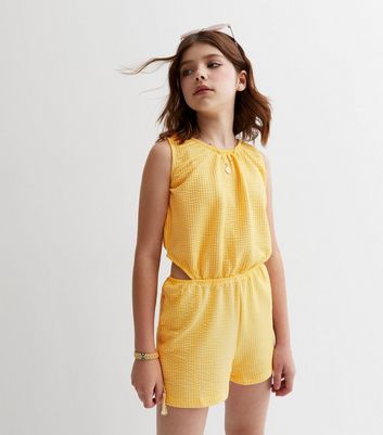 Name It Pale Yellow Sleeveless Playsuit New Look