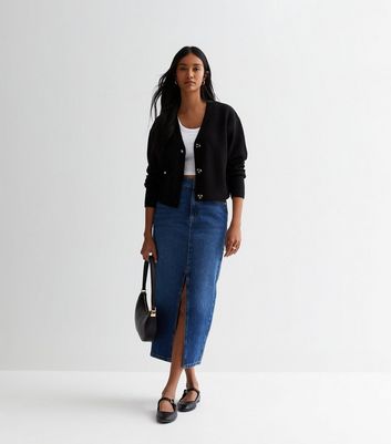 Black Knit Button Front Cardigan | New Look