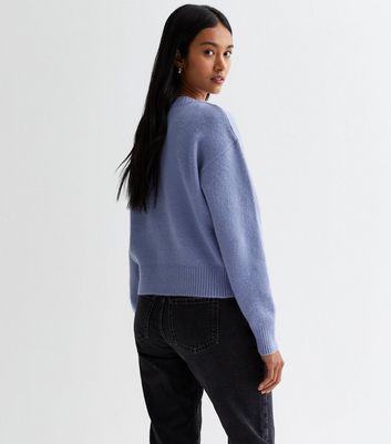 Blue Knit Button Front Cardigan | New Look