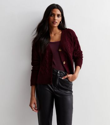 Maroon on sale cardigan womens