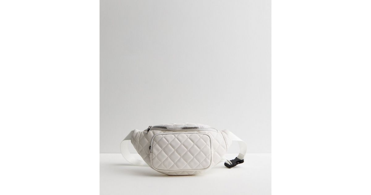 White Oval Quilted Lion Head Bumbag - Henritta main image 0