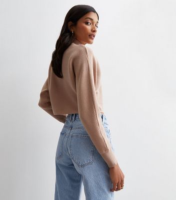 Camel deals cropped jumper