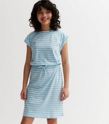 KIDS ONLY Blue Stripe Tie Waist Mini Dress