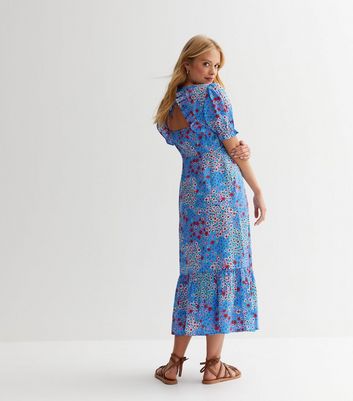 New look blue dress best sale with flowers