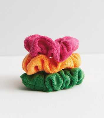 3 Pack Multicoloured Towelling Scrunchies
