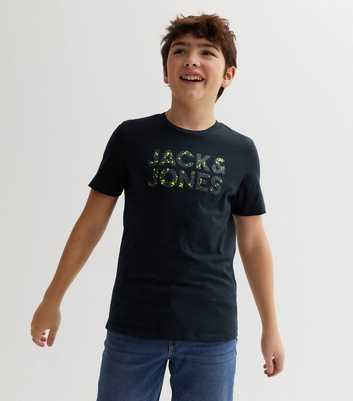 Jack & Jones Junior Navy Logo Crew Neck T-Shirt